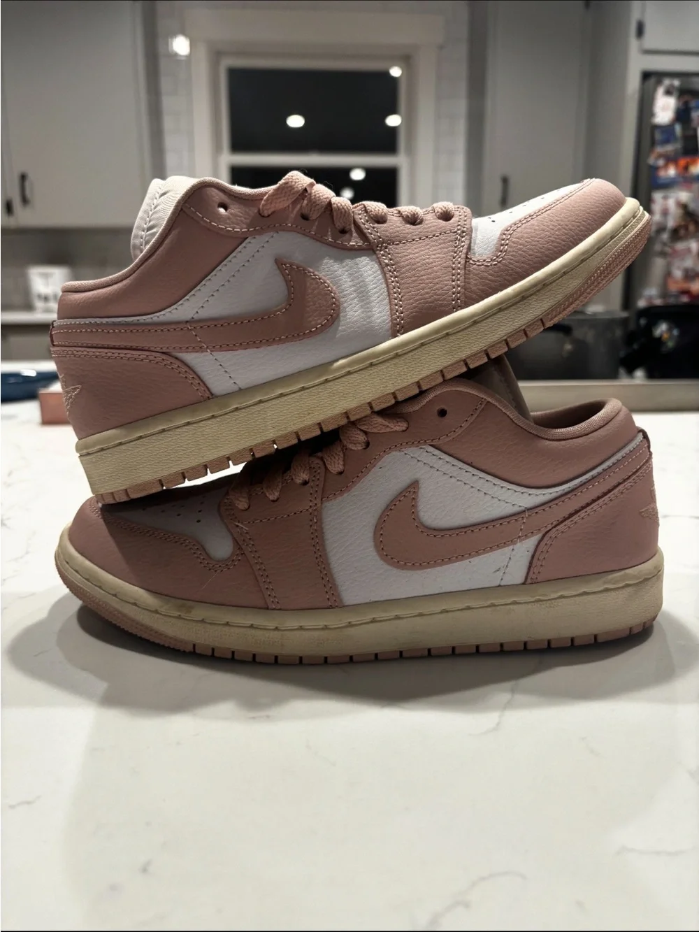 Jordan Low Top Sneakers in Pink & White - Picture 2 of 3